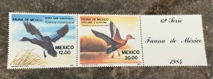 Mexico 1984 Scott 1893-1894 + se-tenant MNH - Fauna de Mexico, birds