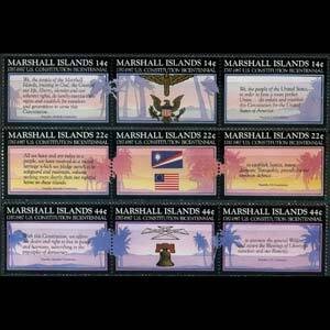 MARSHALL IS. 1987 - Scott# 145a-51a US Const. Set of 9 NH