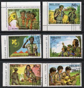 Thematic stamps BELIZE 1982 BADEN POWELL SCOUTS 687/92 used