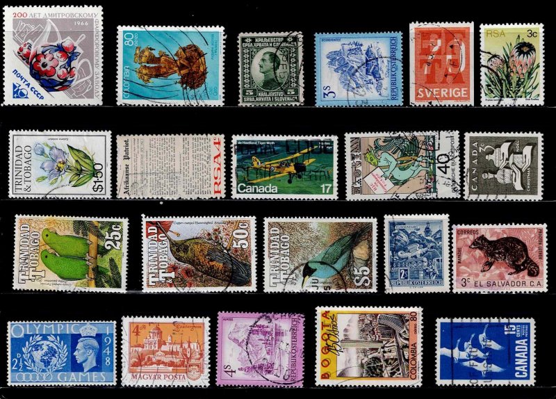 WORLDWIDE LOT OF 100 DIFFERENT USED STAMPS # 24
