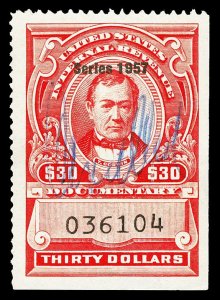 Scott R706 $30.00 1957 Dated Red Documentary Revenue Used VF Cat $60