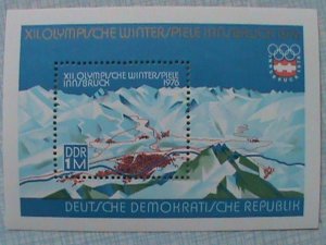 GERMANY DDR STAMP: 1976-THE 12TH WINTER OLYMPIC GAMES MNH SOUVENIR SHEET.