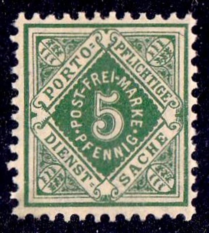 Wurttemberg Scott O15 Official Stamp Issue of 1906 MNH