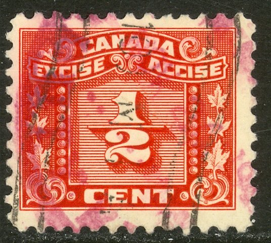 CANADA REVENUES 1934-48 1/2c EXCISE TAX VDM. FX60 VFU