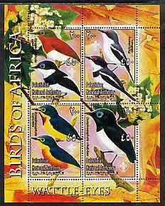 PALESTINIAN N A 2005 -African Birds, Wattle E.-Perf 4v Sheet-M N H-Private Issue