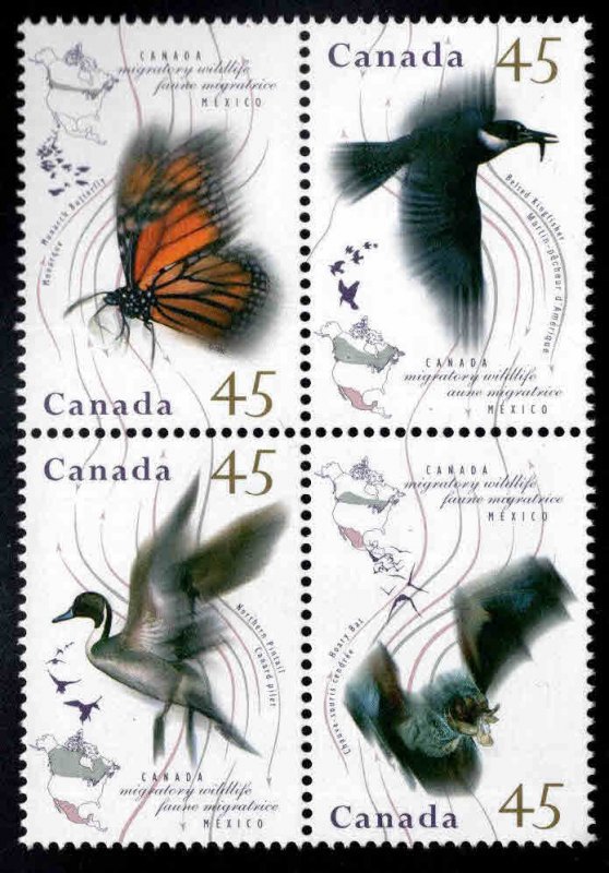 Canada Scott 1563-1566a MNH** Migratory Wildlife block