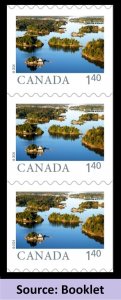 Canada 3443 Far & Wide Thousand Islands $1.40 vert booklet strip 3 MNH 2024