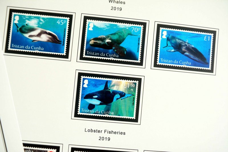 COLOR PRINTED TRISTAN DA CUNHA 2011-2020 STAMP ALBUM PAGES (45 illustr. pages)