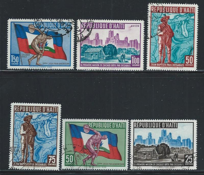 HAITI SC# 448-50+C145-7 VF/CTO 1959