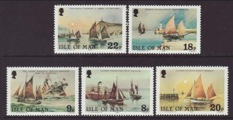 Isle of Man 184-188 Sailing Ships MNH VF