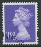 Great Britain SG Y1743 Sc# MH237    Used with first day cancel - Machin £1