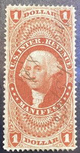 US Scott # R72c VF used CV $ 40 / Price $  20+ $1 shipping