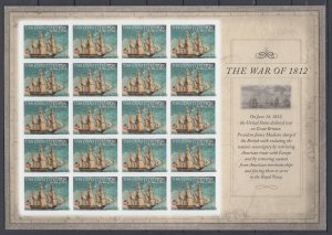 ​USA #4703a War of 1812 USS Constitution Imperf  forever sheet of 20  MNH