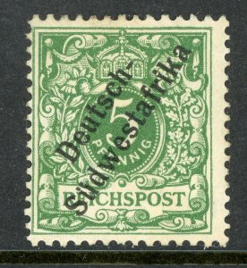 Germany 1898 Southwest Africa 5pf Green Scott 8 Mint X186