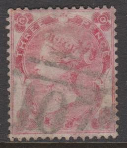 Great Britain 1862 QV 3d Pale Rose Sc#37 Position CQ Used