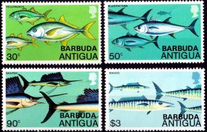 BARBUDA - 1979 - FISH - SPORT FISH - WAHOO - BLUEFIN - SAILFISH + MINT MNH SET! 
