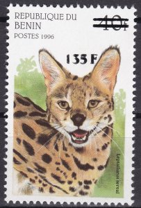 BENIN 2000 1243 135F 200 € LEPTAILURUS SERVAL WILD CATS OVERPRINT OVERLOAD MNH-