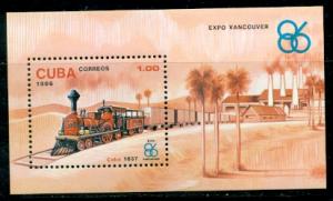 Cuba #2869  Mint  NH  Scott $5.00  Locomotive Souvenir Sheet