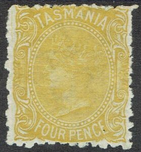 TASMANIA 1880 QV 4D WMK TAS NO LINES PERF 11.5