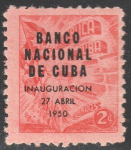 1950 Cuba Stamps  National Bank Opening Liberty and  Cigars Overprinted   MNH