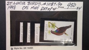 St. Lucia 1998 Birds Scott# 1087-1090 complete MNH XF set of 4