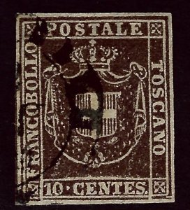 Tuscany Italy SC#19 Used F-VF hr SCV$82.50...Worth an Extra Look!