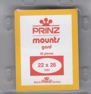 Prinz Stamp Mount 22/26 Pre-Cut Single Black