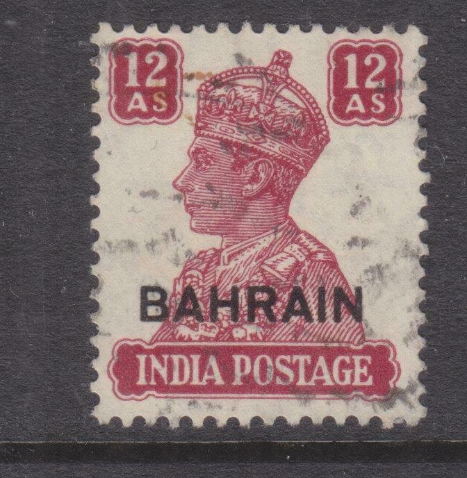 BAHRAIN, 1942 on India, KGV 12a. Lake, used.