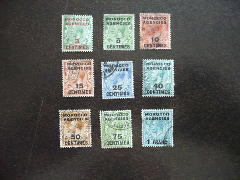 Stamps-British Offices in Morocco-Scott#401-409-Used Part Set of 9 Stamps