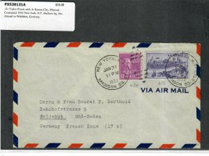 1953 Prexie Cover 12c Taylor New York NY Madison Sq. Sta. Airmail