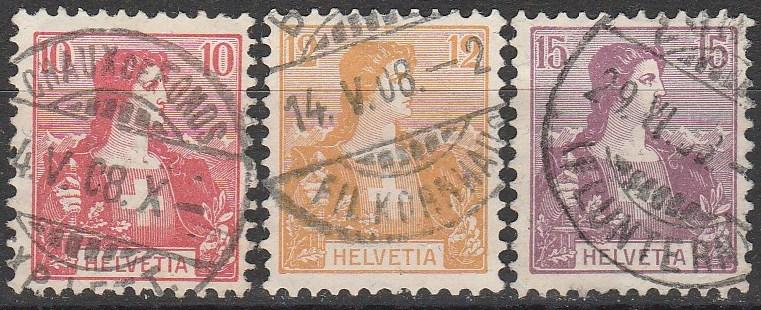 Switzerland #129-31 F-VF Used CV $17.00 (D2395)