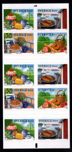 SWEDEN Scott 2591e Self Adhesive Foods served outside booklet 2008