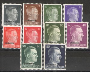 Germany - Third Reich 1941-44 Ukraine overprint lot MH/HR VG