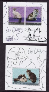 Benin- 2 unused NH sheets-Animals-Cats-2019-