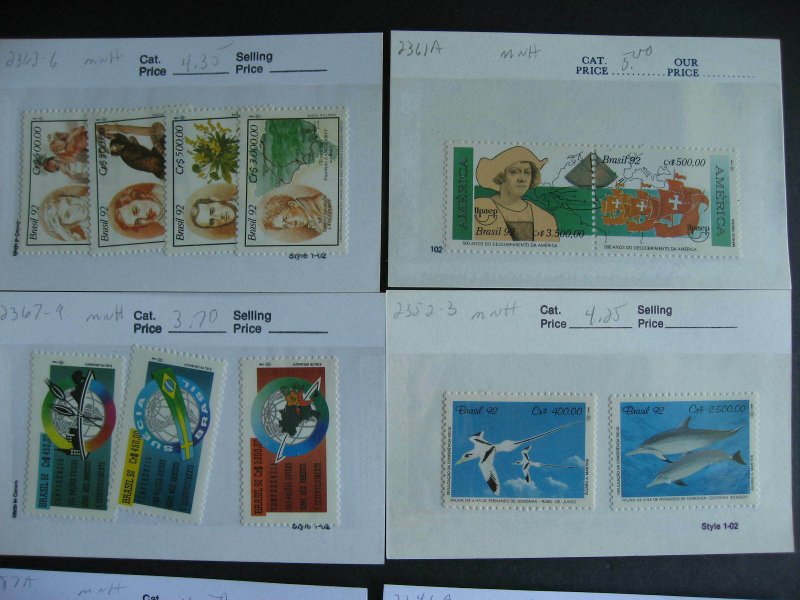Brazil MNH collection assembled in sales cards etc 
