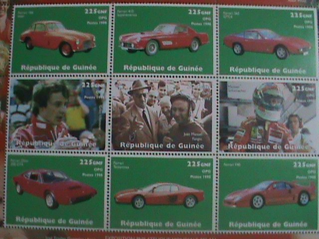 1998-GUINEA STAMP-CLASSIC RACE CAR & THE WINNERS- MINT-NH FULL STAMP SHEET