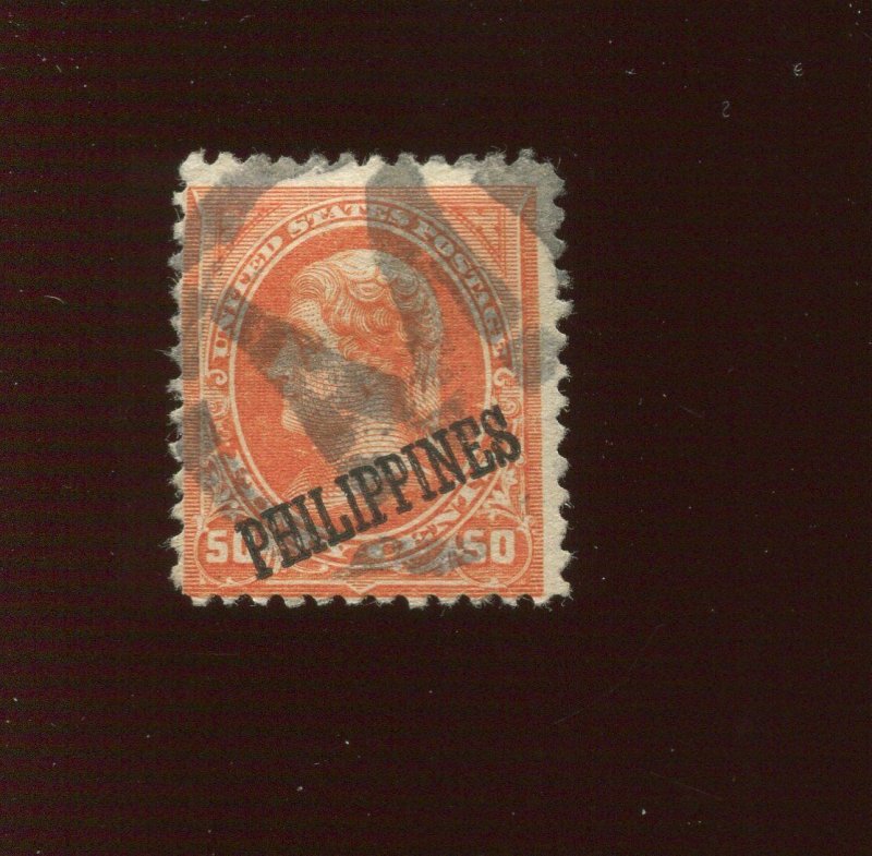 Philippines 212 Overprint Used Stamp with Fancy Cancel (Bx 2085)