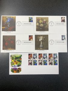 FDC 5237-40 Flowers From The Garden 1st Day Of Issued 2017 - 5 Covers