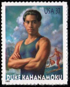 SC#3660 37¢ Duke Kahanamoku Single (2002) SA