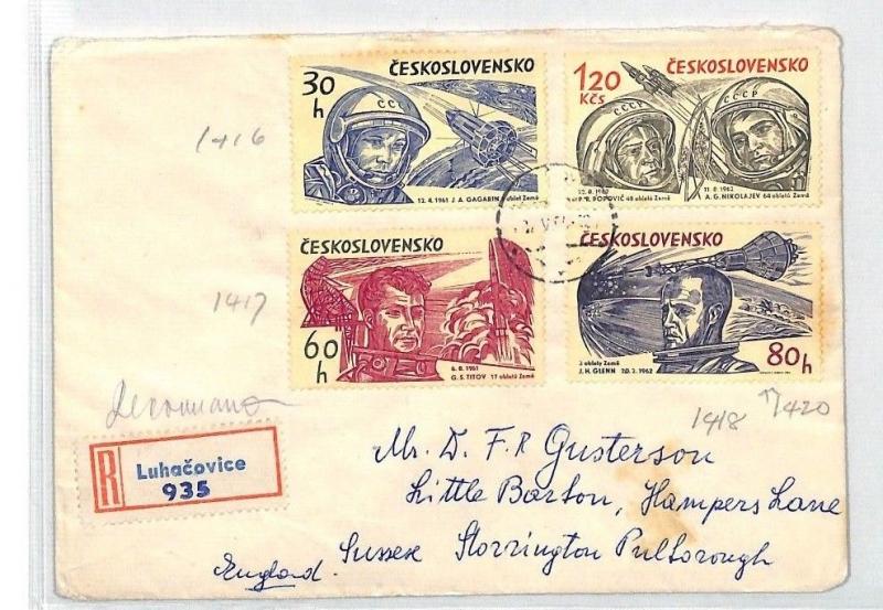 Czechoslovakia Cover AVIATION SPACE EXPLORATION 1964 Low Values {samwells}BU110