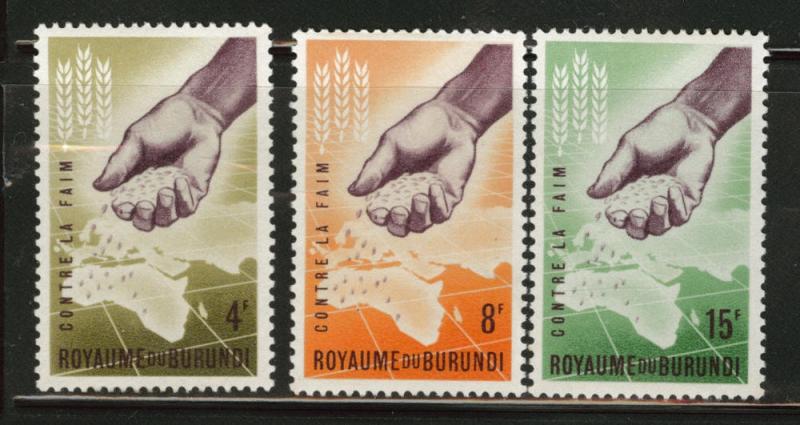 Burundi Scott 42-4 FAO emblems Freedom from Hunger set 1963