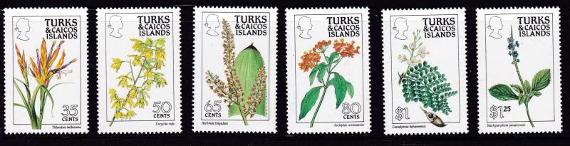 Turks & Caicos Islands 1990 Flowers complete (16) perf. 14  XF/NH(**)