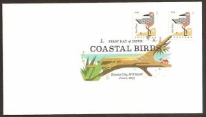US 4997 Coastal Birds Red Knot (coil) DCP FDC 2015