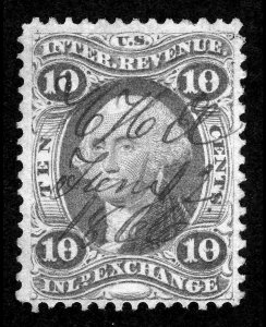 REVENUE STAMP INLAND EXCHANGE SCOTT #R36C PEN CANCEL 1866