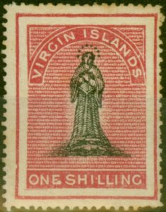 Virgin Islands 1868 1s Black & Rose-Carmine SG21 Fine MM-Variant 6