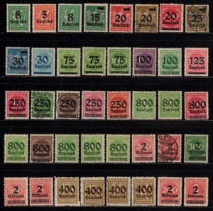 Germany 1923 Sc 241-278 , 242A , 269b VF Mint Hinged / Used Mix Full Set