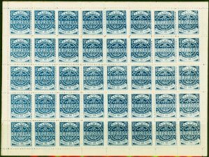 Samoa 1880 1d Ultramarine Re-Print Complete Sheet of 40  Fine MNH