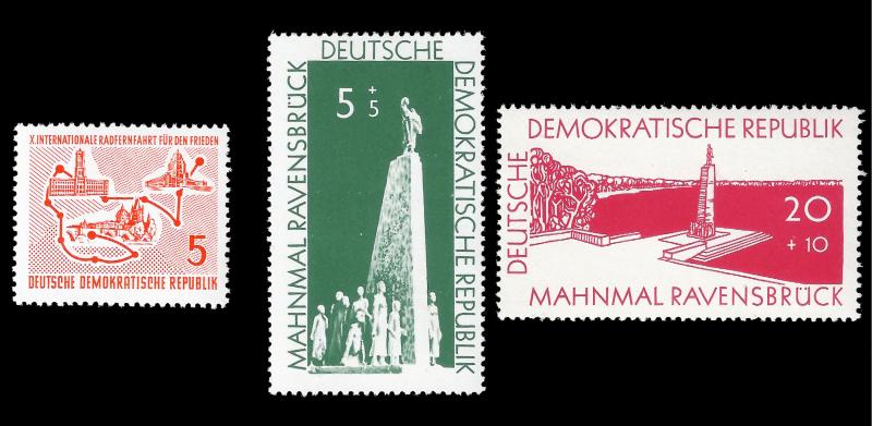 Germany DDR 1957 Sc 346, B31-32 MVLH Bicycle Race, Ravensbruck Memorial