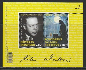 2008 Finland - Sc 1319 - MNH VF - Souvenir Sheet - Mika Waltari, Writer