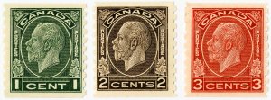 Canada Stamps # 205-07 MLH VF Scott Value $50.00